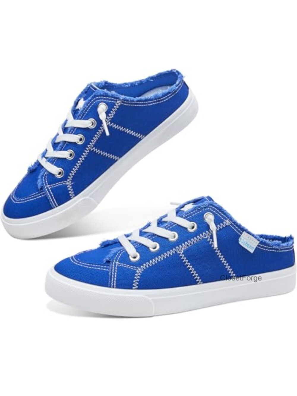 Women Canvas Mules Memory Foam Clipper Fashion Sneakers Comfortable Slip-On